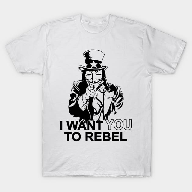 I Want You To Rebel T-Shirt by silvianuri021